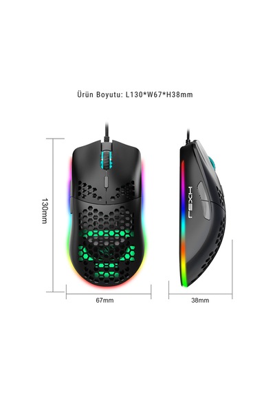 J900 Kablolu 6400 Dpı Rgb Oyuncu Mouse Diğer