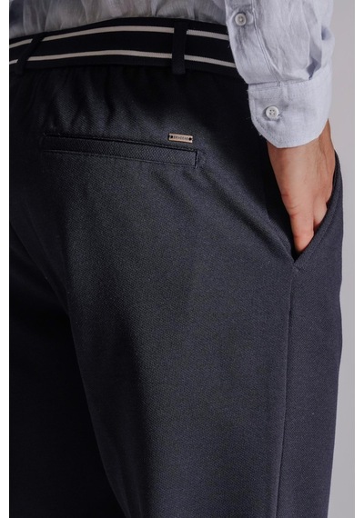 Braccas Erkek Yandan Cepli Beli Ribanalı Slim Fit Chino Pantolon Lacivert Lacivert