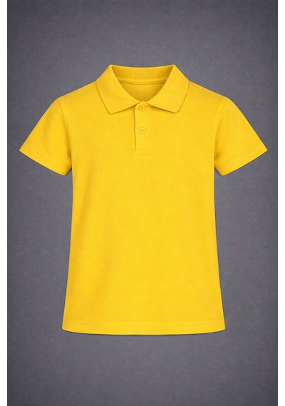 Polo Yaka Kısa Kol T-shirt Sarı