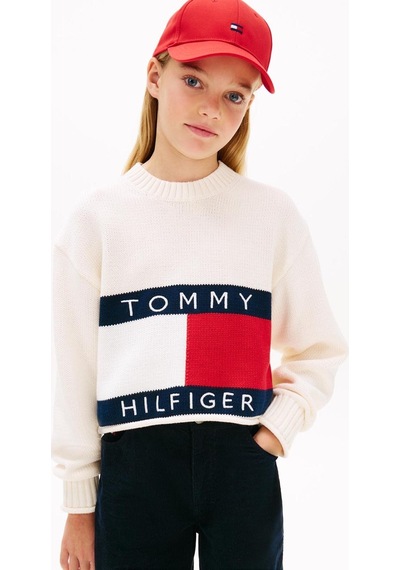 Tommy Hilfiger Kız Çocuk Triko Kg0kg08922 Ekru