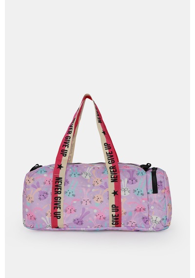 İcone Bag Çocuk Yıldız Logolu Spor Çanta, Çocuk Spor Çanta, Fermuarlı Detaylı Çocuk Spor Çanta Pembe - Mor