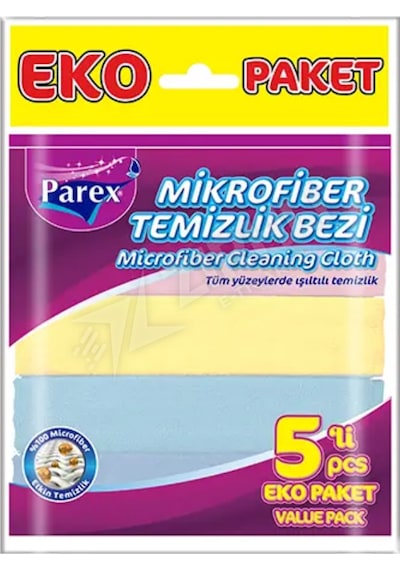 3 Adet Parex Mikrofiber Temizlik Bezi 5'li Renkli