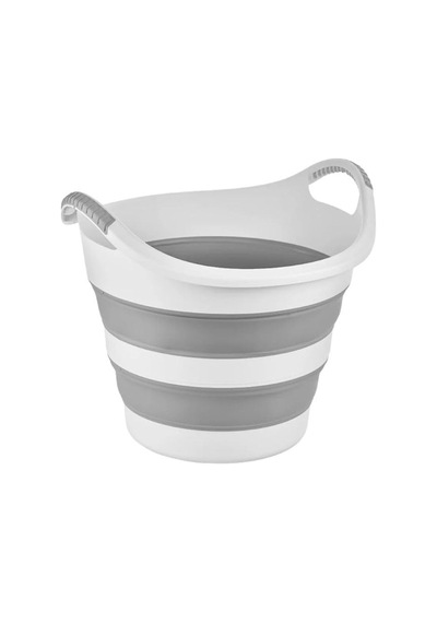 Orret Home 14 Litre Yuvarlak Katlanabilir Akordiyon Çamaşır Seles Beyaz