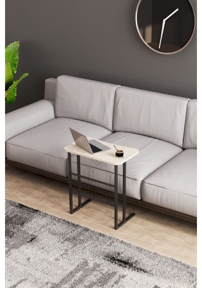 Metal Ayaklı Laptop Sehpası Koltuk Sehpası Kahvaltı Masası Çalışma Sehpası - Traverten Desenli Bej Metal Ayaklı Laptop Sehpası Koltuk Sehpası Kahvaltı Masası Çalışma Sehpası - Traverten Desenli Bej