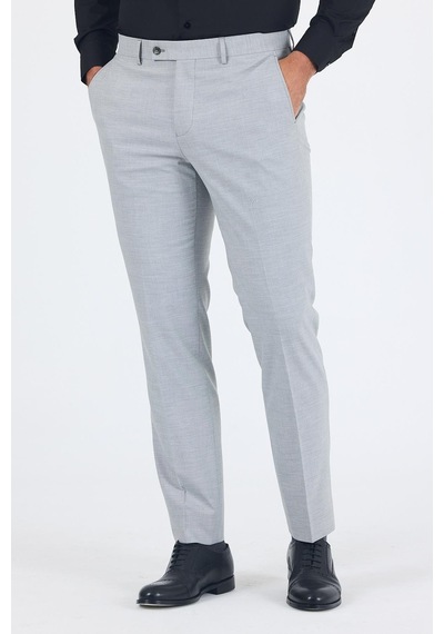 İmza Gri Esnek Yandan Cepli Comfort Fit Classic Pantolon 1003250151 Gri