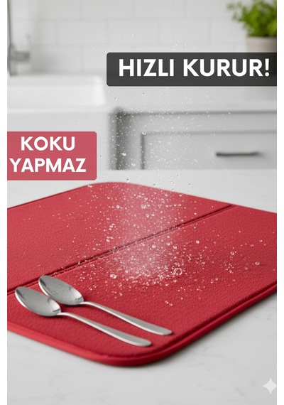 Bulaşık Kurutma Matı Süper Emici Tezgah Üstü Kurulama Örtüsü 36x45 Cm Belirtilmemiş Çok Renkli Diğer