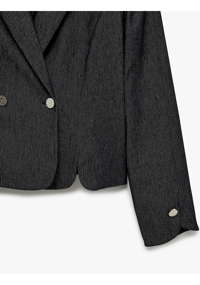 Koton Slim Fit Uzun Kollu Düğmeli Şal Yaka Kruvaze Blazer Ceket Lacivert 7wak50055pw