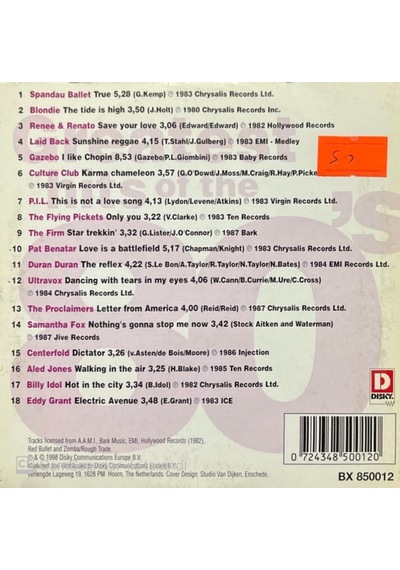 Plak Değildir Cd Dir Cd Greatest Hits Of The 80's 2 Cd