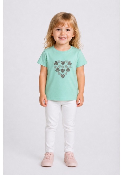 Yale Kids 3-8 Yaş Kız Çocuk %95 Pamuklu Tişört Su Yeşili Yale Kids 3-8 Yaş Kız Çocuk %95 Pamuklu Tişört Su Yeşili