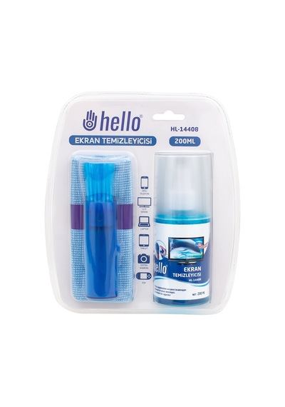 Hello HL-14408 200 ML Sprey + Fiber Bez + Fırça LCD Ekran Temizleme Seti
