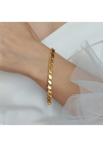 Altınbeyı 14 Ayar Altın Pullu Halep Bileklik 6mm 19cm 6.00 Gram Çok Renkli