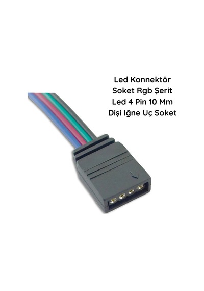 80 Adet Led Bağlantı Konnektör Soket Rgb Şerit Led 4 Pin 10 Mm Dişi Jumperlı İğne Uç
