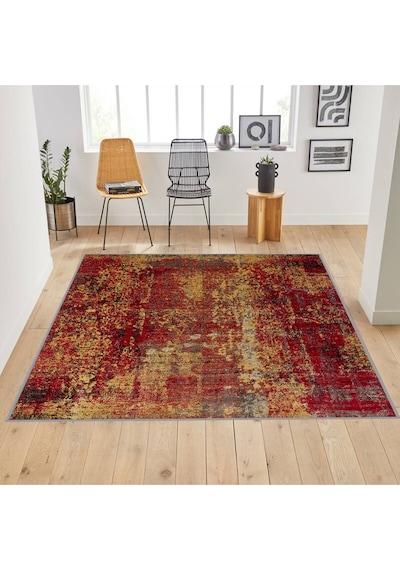 Rovigo Home Dijital Baskı Yıkanabilir Kaymaz Taban Salon Halısı  RVG1786 Çok Renkli