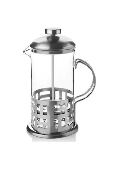 French Press Filtre Kahve Demliği  350 ML Bitki Çayı Demlik Gri