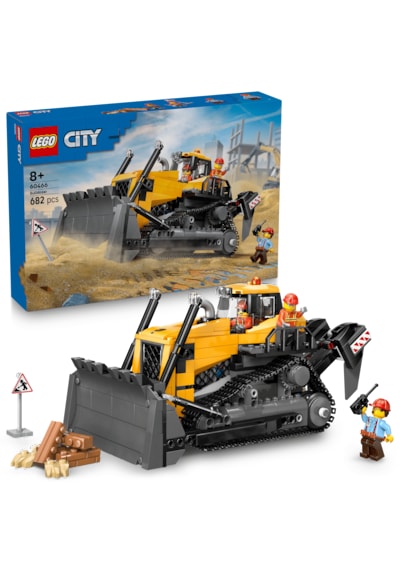 LEGO® City Sarı Buldozer 60466 - 8 Yaş ve Üzeri Çocuklar için İnşaat Sahası Temalı Yaratıcı Oyuncak Yapım Seti (682 Parça)