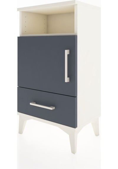 Arges Komodin 2 Raflı Tek Kapaklı 44x30x80 Aytaşı-antrasit Aytaşı