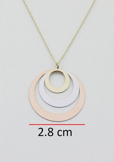 3 İsim 3 Renk Altın Halka Kolye Sarı