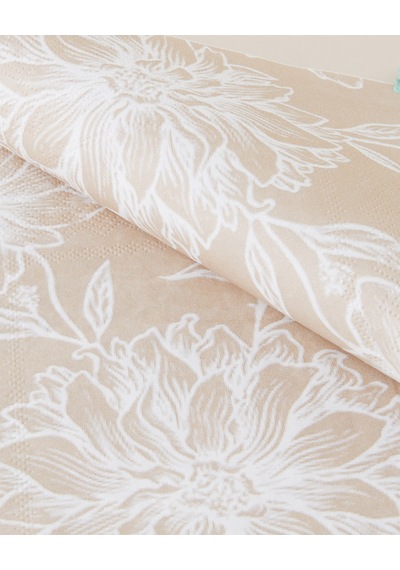 English Home Beige Blossom 20'li Kağıt Peçete 33x33 Cm Bej