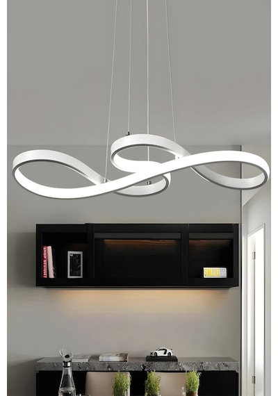 Modern Yol Led Avize Orjinal Kaplama - 3 Renk Kumandasız - Krom Krom