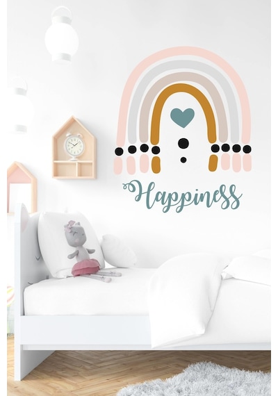 MSticker Happiness Gökkuşağı Çocuk Bebek Odası Sticker (50X70 Cm)