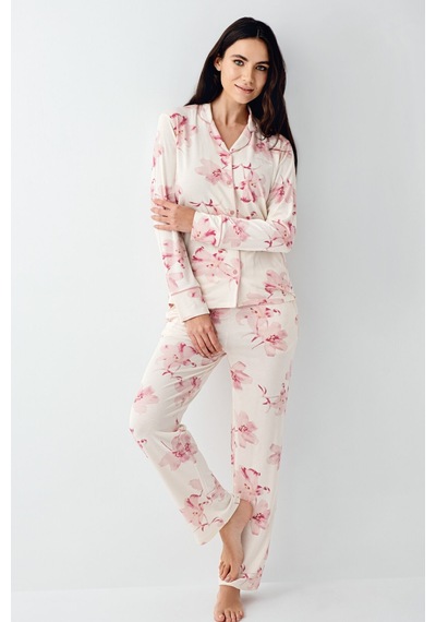 Pierre Cardin Kadın Krem Gömlek Pijama Krem