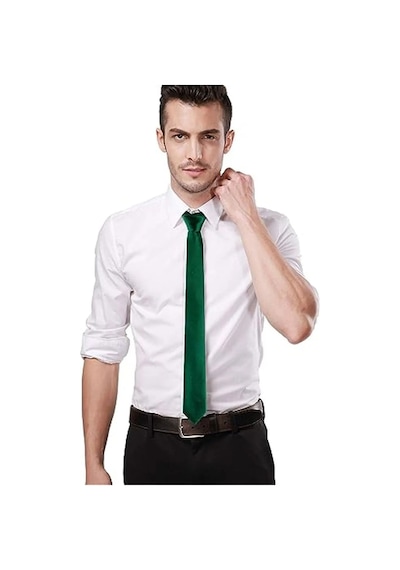 Mood Agenda Erkek Saten İnce 4 Cm Kravat Yeşil