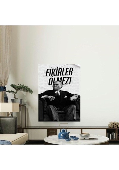 Fikirler Ölmez Kanvas Tablo Canvas Duvar Dekarasyon Duvar Süsü Ölçü Seçmeyi Unutmayınız :
