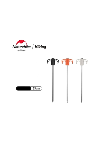 Naturehike Çadır Kazığı 25 cm ( Galvanizli Demir ) (2 Pcs) Siyah