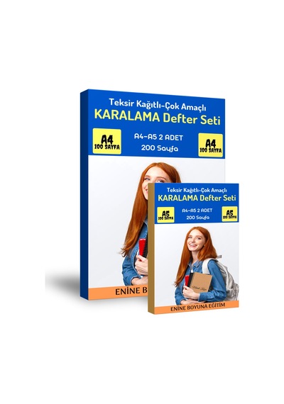 Teksir Kağıtlı Karalama Defter Seti A4-A5