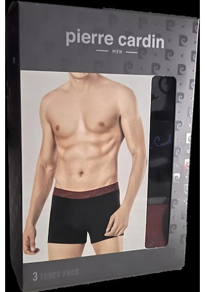 Pierre Cardin Erkek 3Lü Stretch Boxer Siyah 001