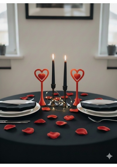 Romantik Masa Dekoru Sevgililer Günü - Yemek Masası Dekoru-ikili Set