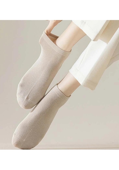 Miss Lana Ladies Socks Kadın Renkli 5 Çift Likralı Pamuklu Penye Patik Çorap Çok Renkli