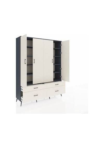 Hyperion Gardrop 10 Raflı 4 Çekmeceli 4 Kapaklı 176x44x221 Antrasit-aytaşı Aytaşı Hyperion Gardrop 10 Raflı 4 Çekmeceli 4 Kapaklı 176x44x221 Antrasit-aytaşı Aytaşı