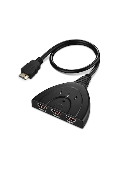 3 Port Kablolu Hdmi Switch Çoklayıcı Çoğaltıcı Splitter