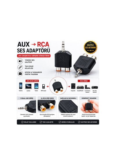 Krt-1132 Aux Rca Aparat Dönüştürücü- 100'li Paket Diğer