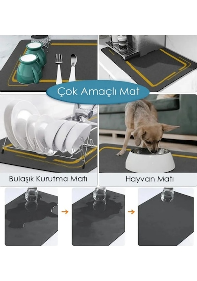 Bulaşık Yıkama Matı Kurulama Matı Bulaşık Kurutma Matı Katlanabil