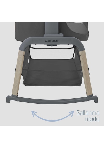 Maxi-Cosi Maxi Cosi Iora Air Sallanabilen Ahşap Görünümlü Anne Yanı Beşik Beyond Graphite