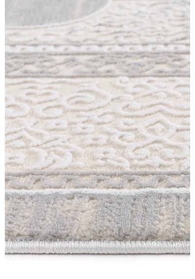 Badelya Home Krem Gri 7105 Modern Desen Doğal Taban Saçaklı Salon Koridor Mutfak Çocuk Oturma Odası Halı Yolluk 7105krem-gri