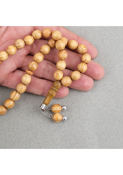 Çam Ağacı Küre Kesim 10mm Tesbih Açık Kahverengi