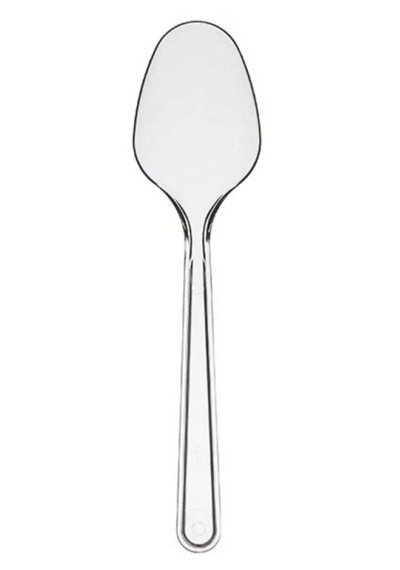 Poppy Plastik Lüx Şeffaf Kaşık - 18 Cm. - 3.2 Gr. -  50 Adet - Paket Şeffaf