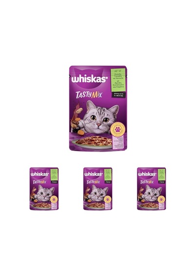 Tr Pouch Tastymix Sos İçinde Kuzulu Tavuklu Ve Havuçlu Yetişkin Kedi Konservesi 85 Gr 4 Paketi