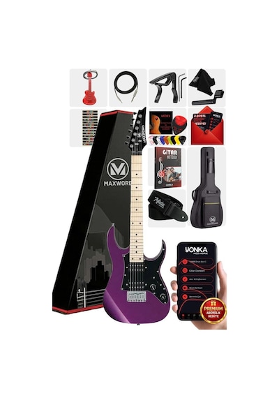 Maxword De-150pu Maple Klavye Hh Manyetik Yüksek Kaliteli Elektro Gitar Seti