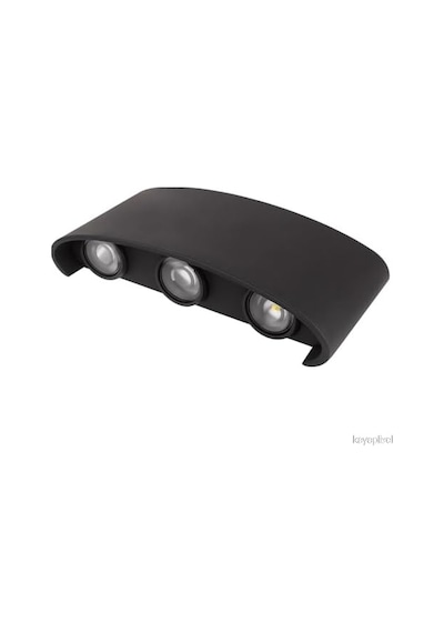 Tepegöz 9w Dekoratif Çift Yönlü Bahçe Aplik Ip65 Su Geçirmez, Mercekli Led, 3200k Günışığı Rengi, İç Ve Dış Mekan Duvar Aydınlatması, Modern Siyah Gövde Açık