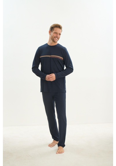 Sevim Erkek Uzun Kol Lacivert Pijama Takım C6t3n5o9 001