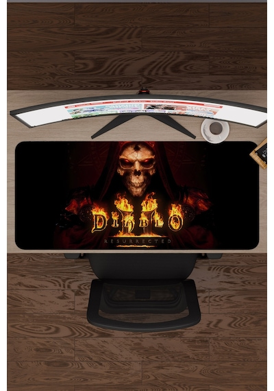 Diablo Kaymaz Dikişli Kauçuk Oyuncu Mousepad V5 - 90x40 Xxl Gaming Mouse Pad Fare Altlığı