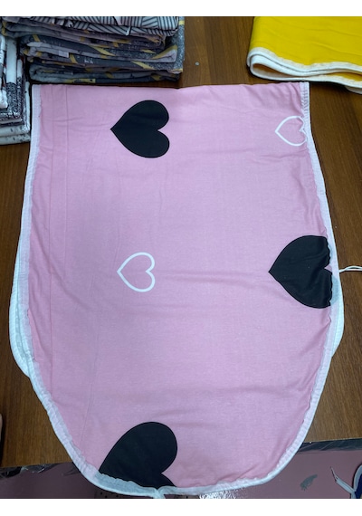 Ütü Masası Kılıfı Büyük Boy İpli Stoperli Keçeli Kılıfı Örtüsü Bezi 55x140cm Love Story Açık Pembe