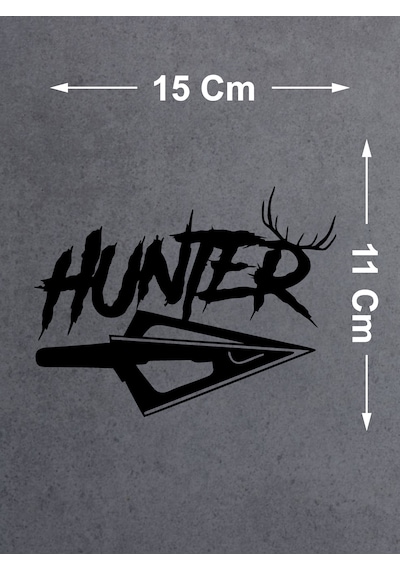 Hunter Avcı Sticker - Araba Oto Motosiklet Karavan Cam Sticker - 00267 15x11 Cm