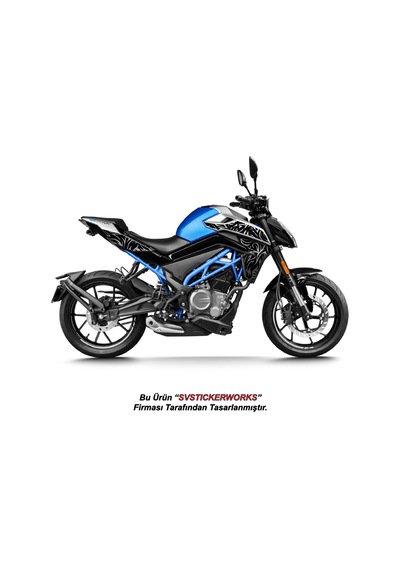 Cfmoto 250nk Orta Tattoo Desen Dövme Sticker Set Sağ Ve Sol Yeni Kasa Uyumlu Siyah