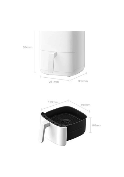Hava Fritözü 4l Airfryer Pratik Uzun Ömürlü Yağsız Pişirme Taşınabilir - Lisinya Çok Renkli