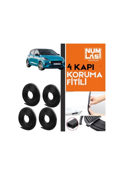 Hyundai İ10 2020-2025 4 Kapı Koruma Fitili Siyah Renk Numlas-a Kalite-nm2437